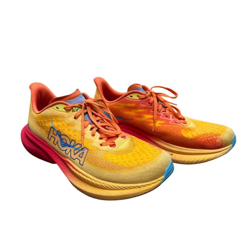 Hoka Mach 6 Running Shoes Mens 12 Orange Yellow Gradient 1147790-PYS Sneaker